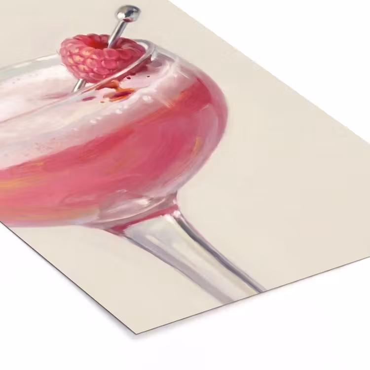 Poster met lijst - Cocktail - Framboos - Drank - Modern - Roze — 7