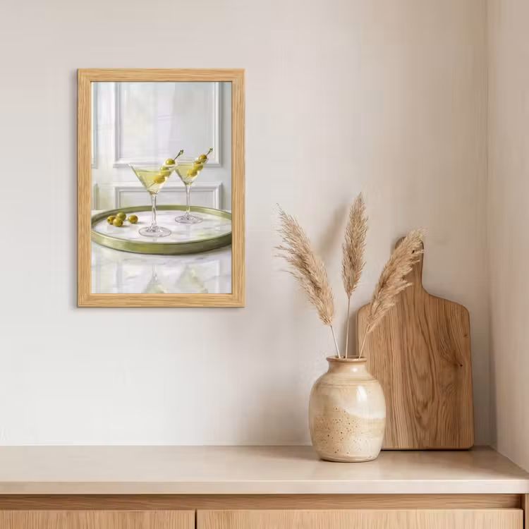 Poster met lijst - Drank - Martini - Olijven - Modern - Wit — 3