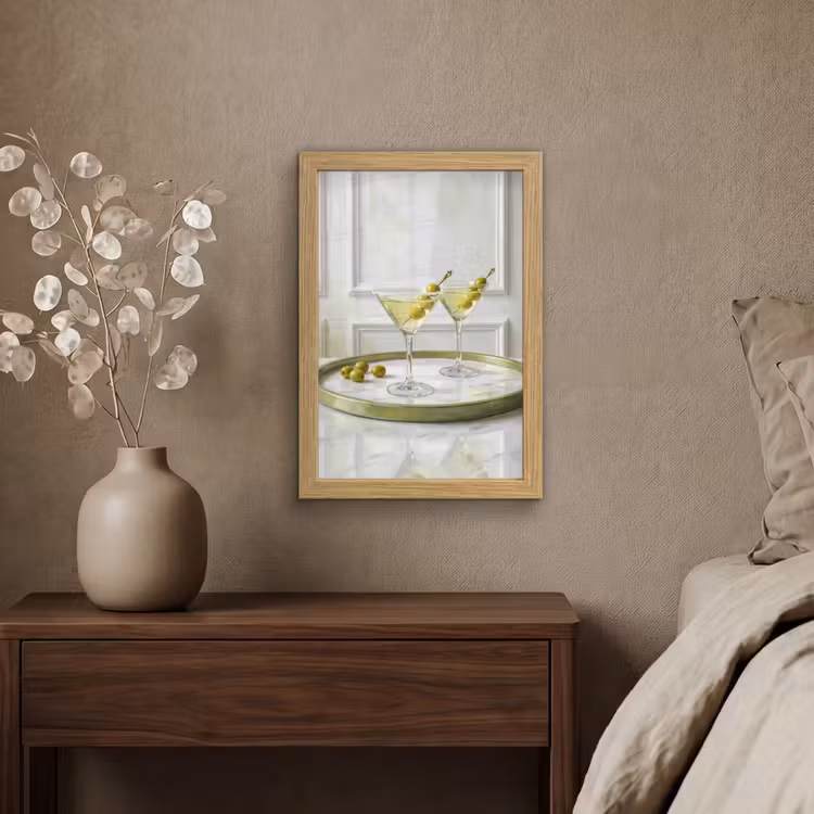Poster met lijst - Drank - Martini - Olijven - Modern - Wit — 4