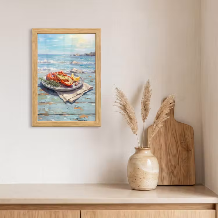 Poster met lijst - Eten - Zee - Kust - Modern - Blauw — 3