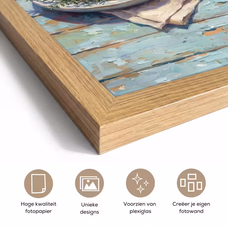 Poster met lijst - Eten - Zee - Kust - Modern - Blauw — 6