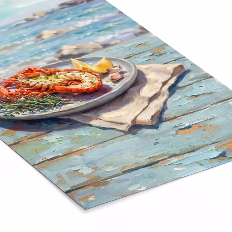 Poster met lijst - Eten - Zee - Kust - Modern - Blauw — 7