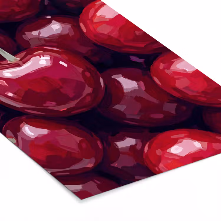 Poster met lijst - Fruit - Kersen - Eten - Modern - Rood — 7