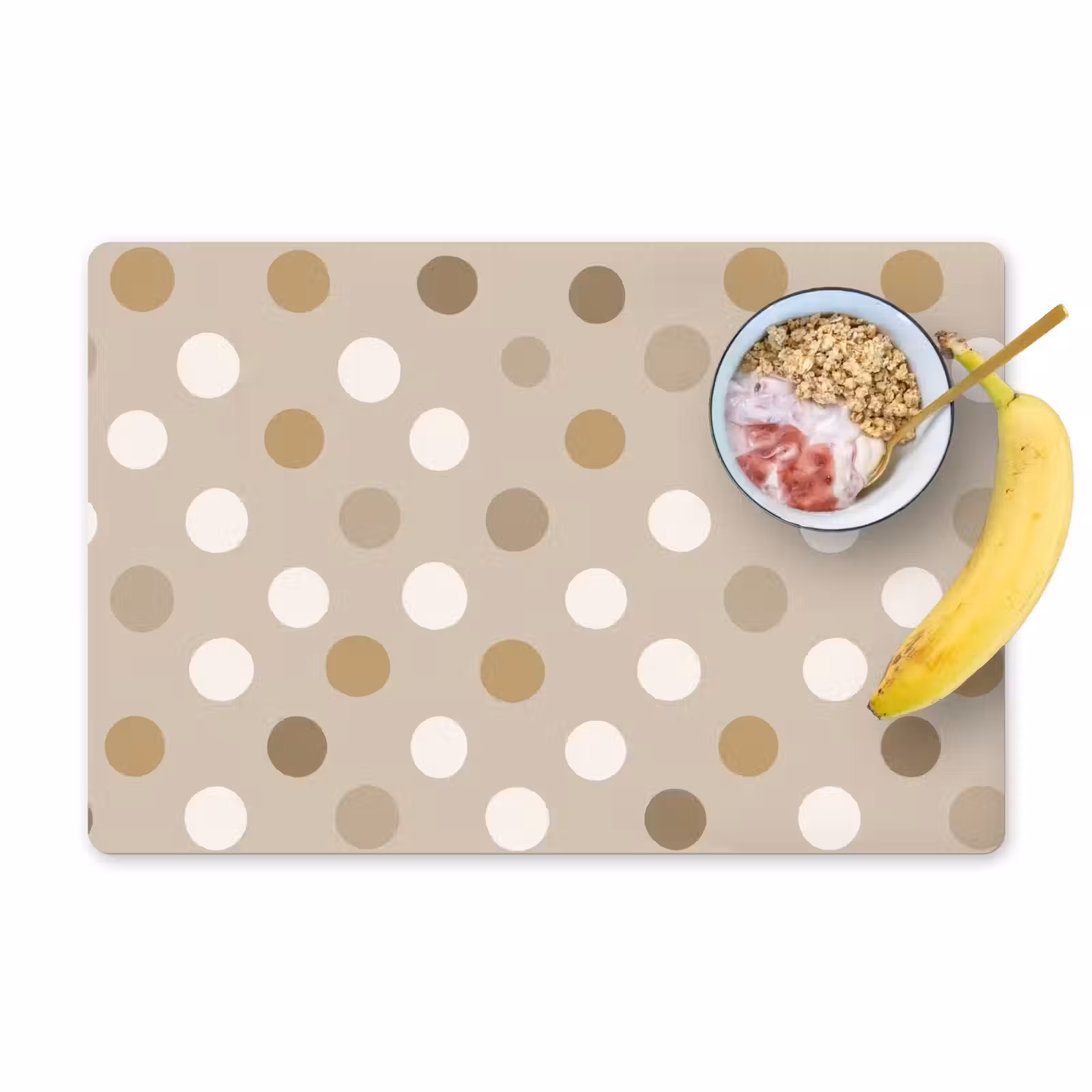 Placemat - 6 stuks - Polka - Dots - Beige — 1