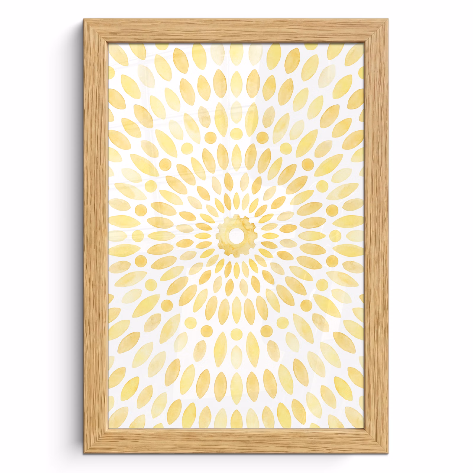 Poster met lijst - Abstract - Geometrisch - Stralend - Geel — 1