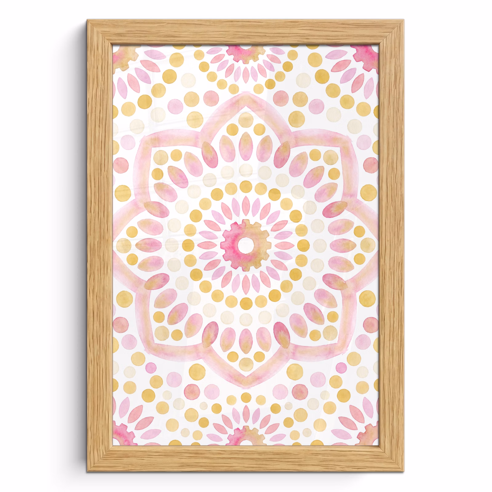 Poster met lijst - Abstract - Mandala - Kunst - Modern - Roze — 1