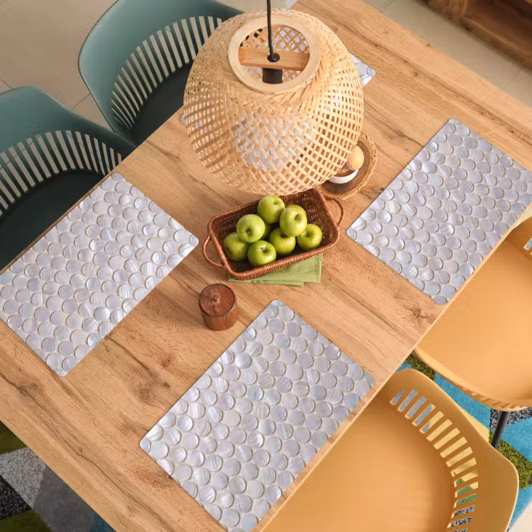 Placemat - 6 stuks - Patroon - Cirkels - Abstract - Modern - Wit — 3