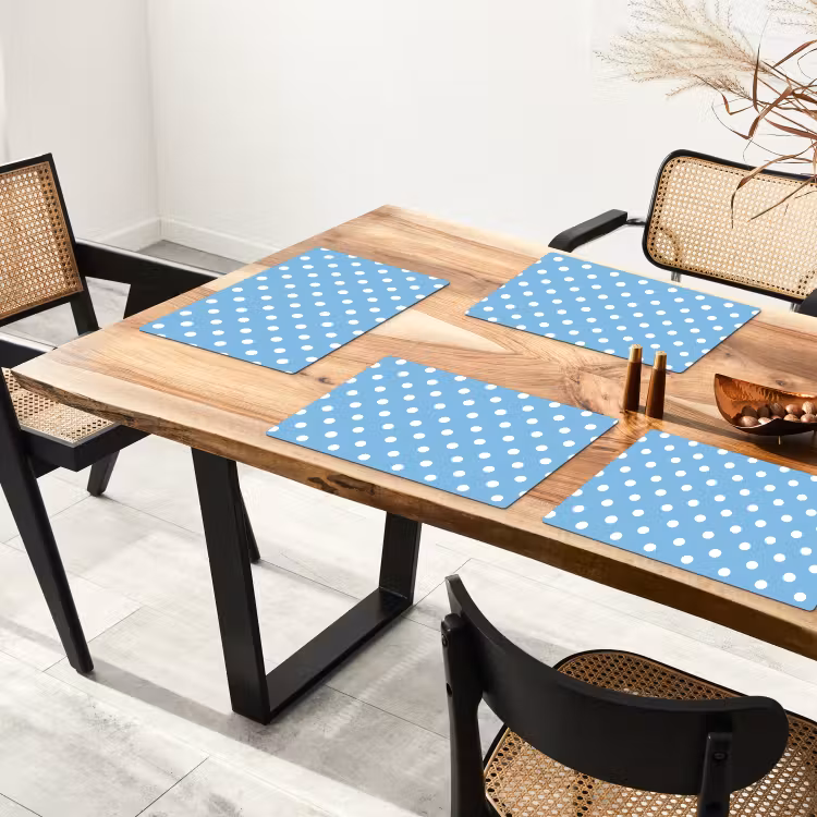 Placemat - 6 stuks - Polka - Dots - Blauw — 4