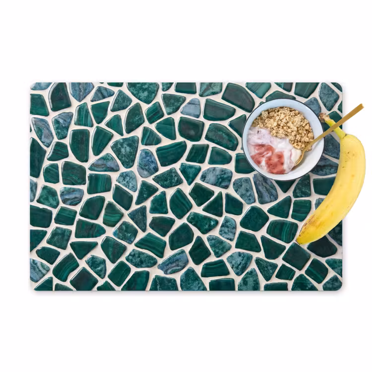 Placemat - 6 stuks - Textuur - Steen - Groen - Abstract - Patroon — 1