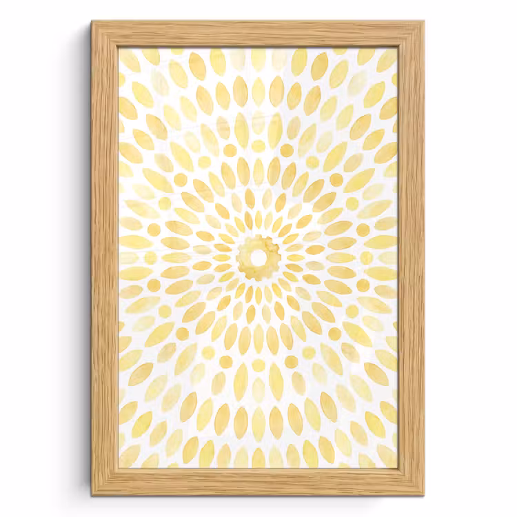 Poster met lijst - Abstract - Geometrisch - Stralend - Geel — 1