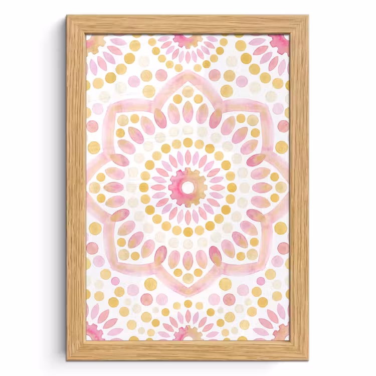 Poster met lijst - Abstract - Mandala - Kunst - Modern - Roze — 1