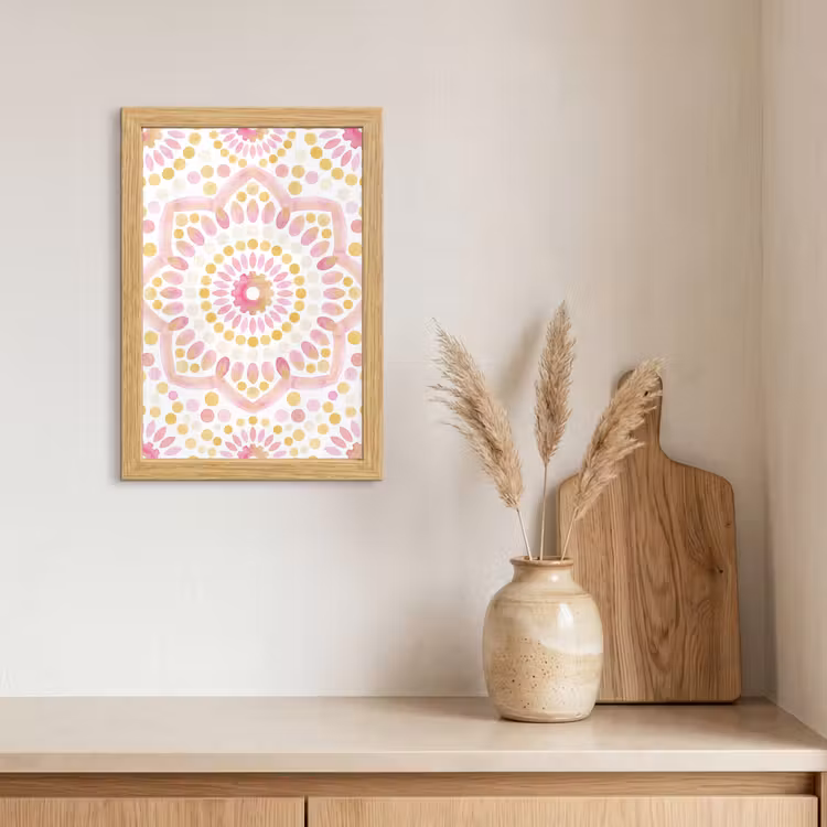 Poster met lijst - Abstract - Mandala - Kunst - Modern - Roze — 3