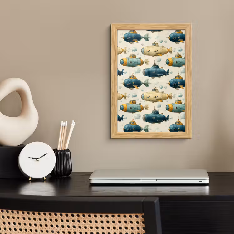 Poster met lijst - Duikboot - Fantasie - Kleurrijk — 2