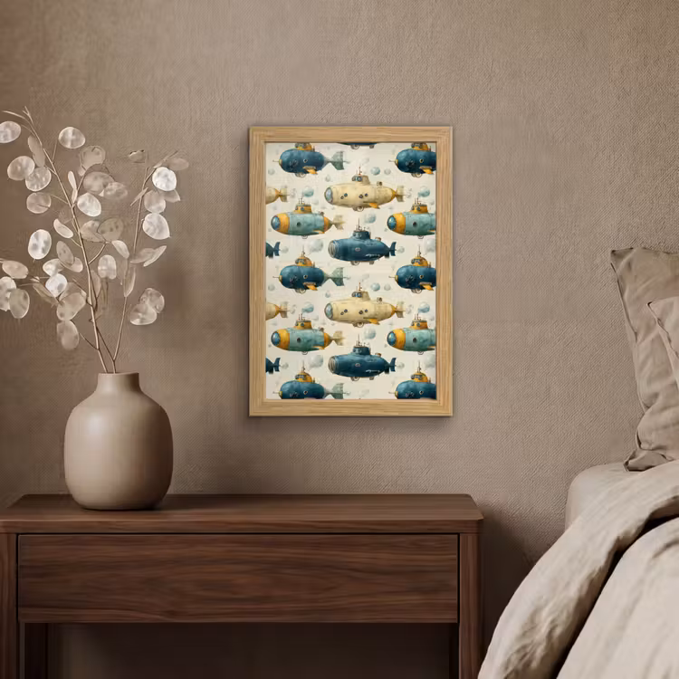 Poster met lijst - Duikboot - Fantasie - Kleurrijk — 4
