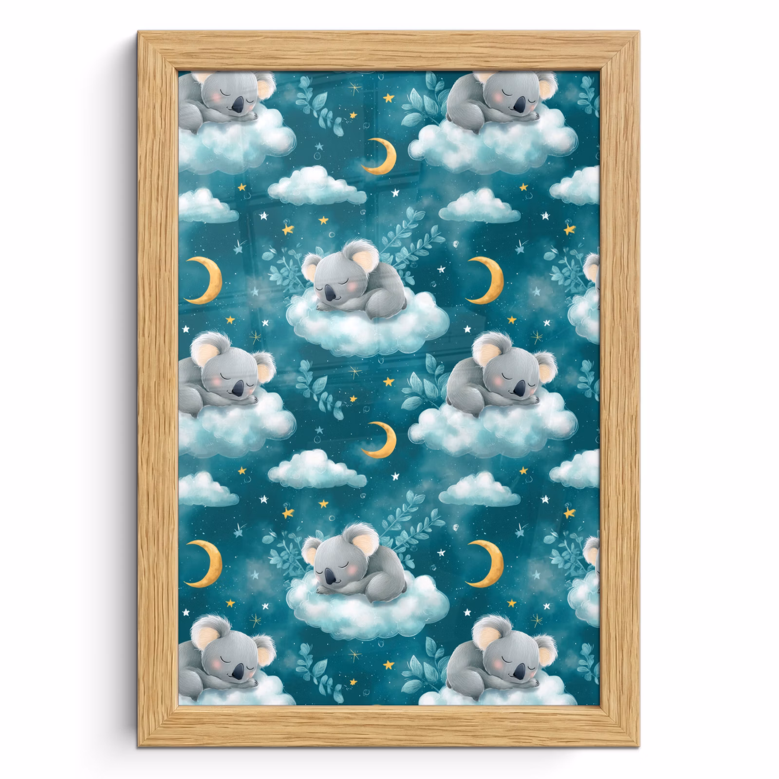 Poster met lijst - Koala's - Betoverend - Blauw — 1