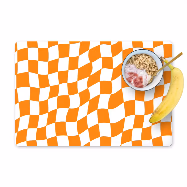 Placemat - 6 stuks - Golvend - Patroon - Oranje — 1