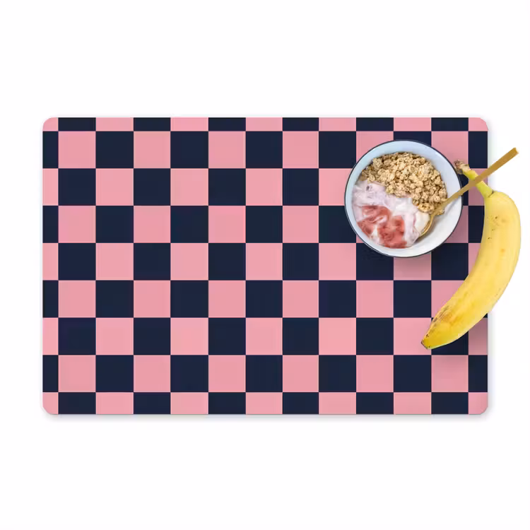 Placemat - 6 stuks - Traditioneel - Patroon - Blauw - Roze — 1