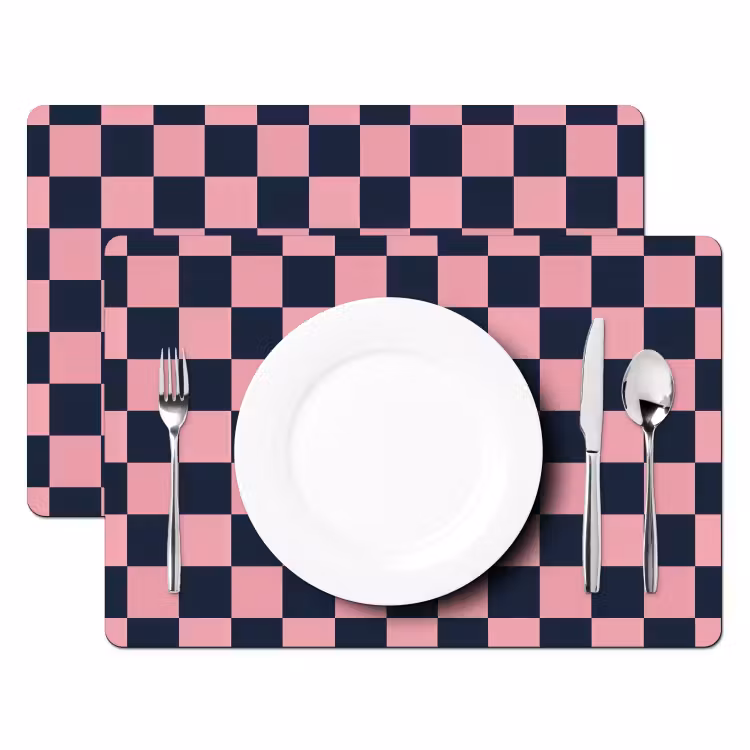 Placemat - 6 stuks - Traditioneel - Patroon - Blauw - Roze — 2