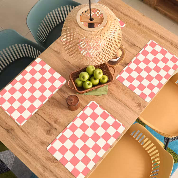 Placemat - 6 stuks - Traditioneel - Patroon - Roze — 3