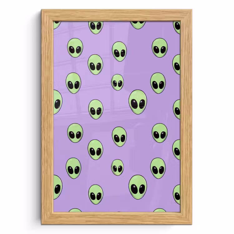 Poster met lijst - Alien - Retro - Lila — 1