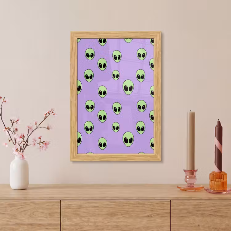 Poster met lijst - Alien - Retro - Lila — 5