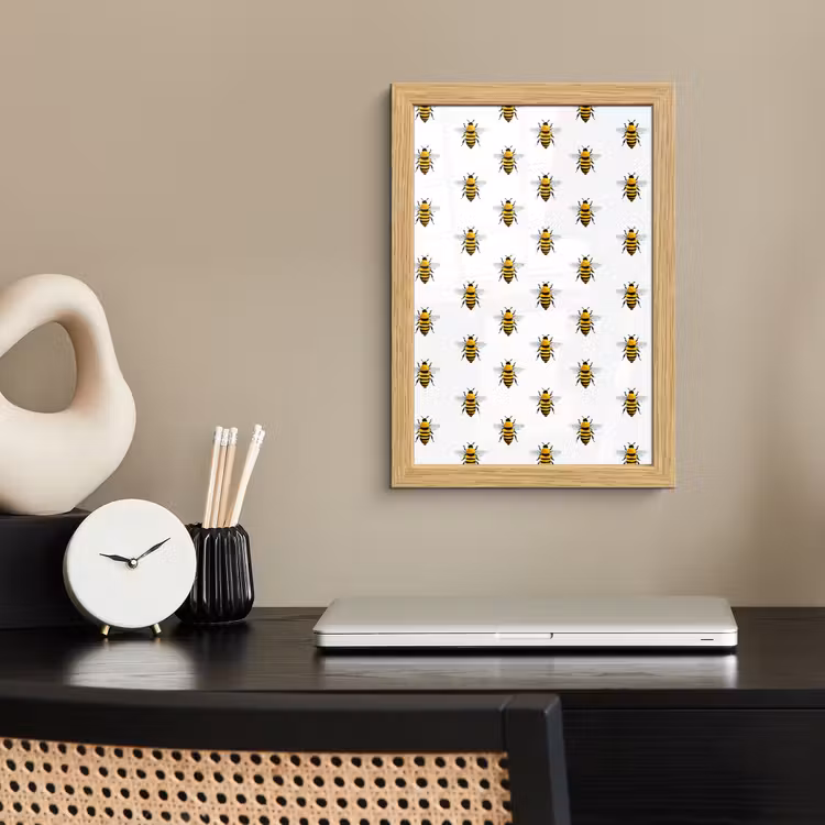 Poster met lijst - Bijen - Tijdloos - Wit — 2