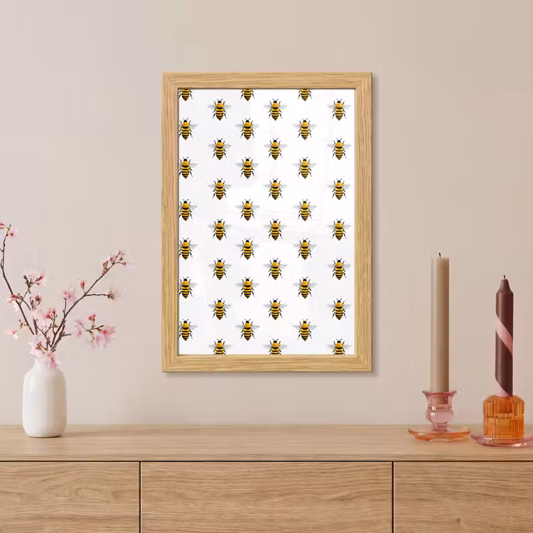Poster met lijst - Bijen - Tijdloos - Wit — 5