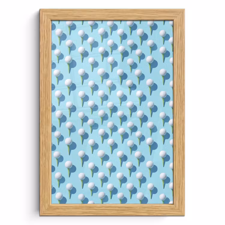 Poster met lijst - Golf - Ballen - Blauw — 1