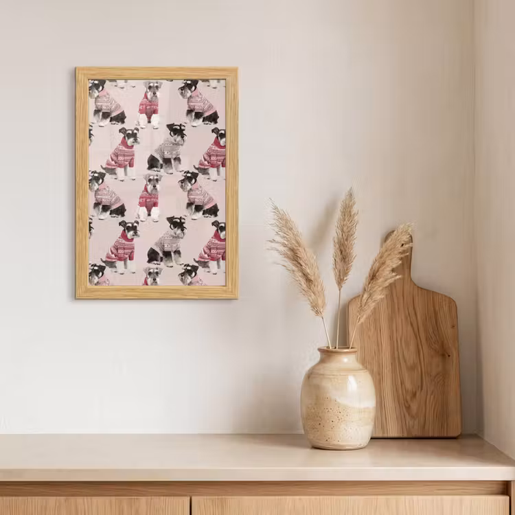 Poster met lijst - Honden - Truien - Rood — 3