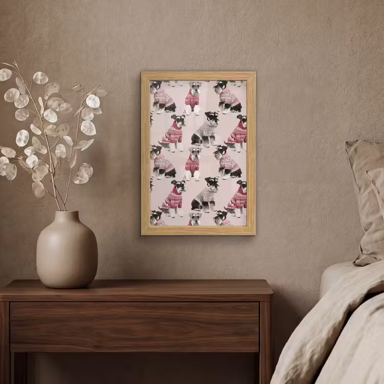 Poster met lijst - Honden - Truien - Rood — 4