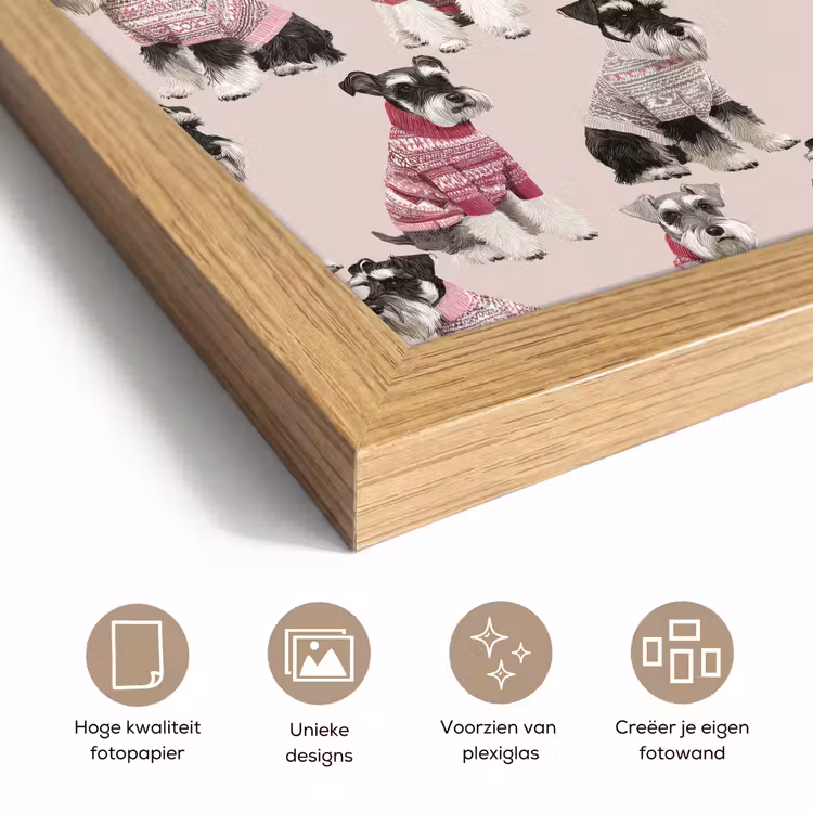 Poster met lijst - Honden - Truien - Rood — 6