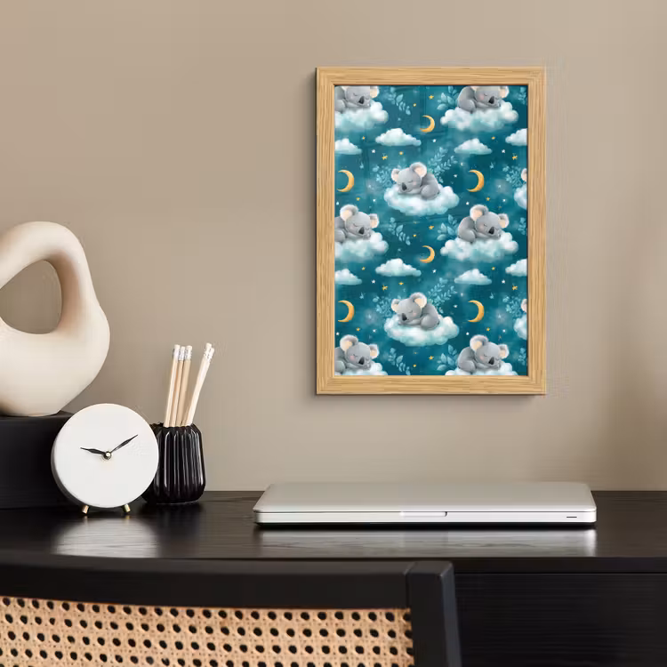 Poster met lijst - Koala's - Betoverend - Blauw — 2
