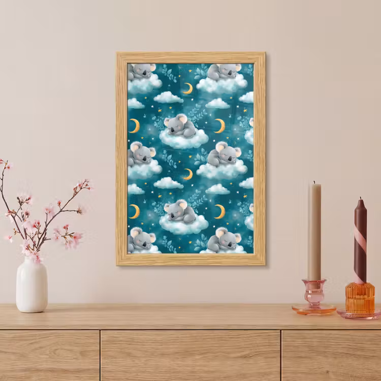 Poster met lijst - Koala's - Betoverend - Blauw — 5