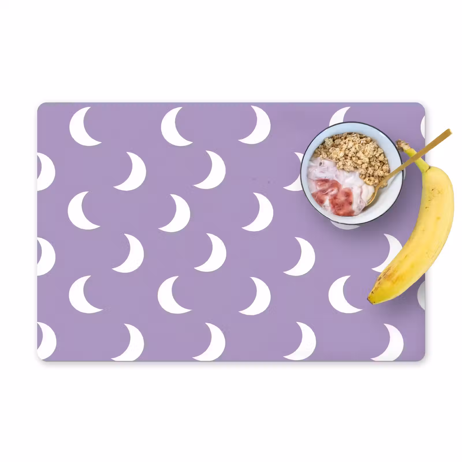 Placemat - 6 stuks - Manen - Patroon - Paars — 1