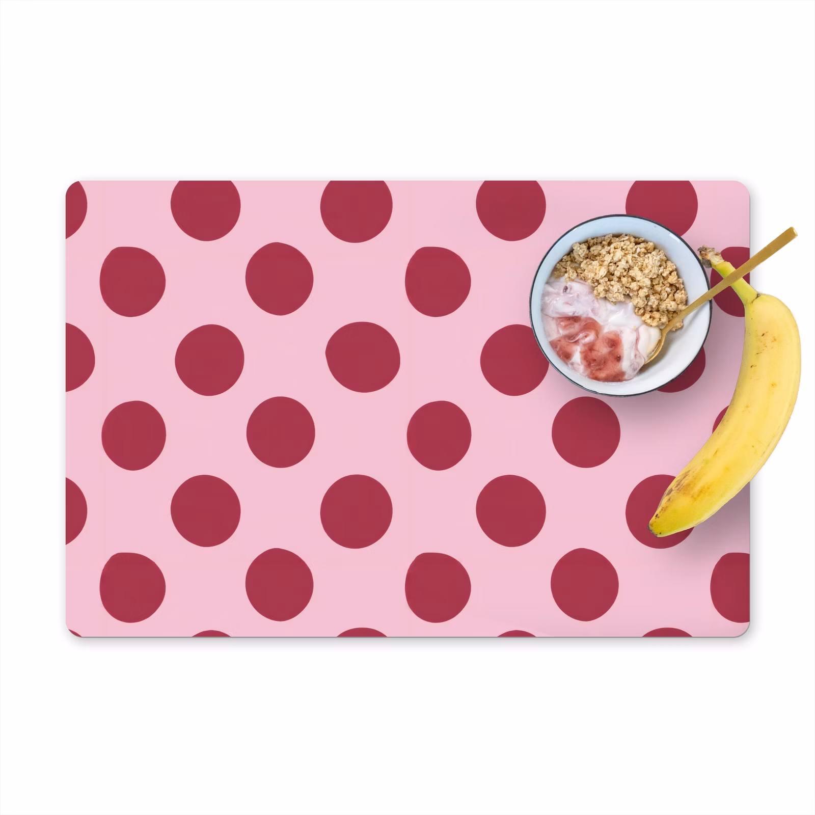 Placemat - 6 stuks - Stippen - Patroon - Bordeaux — 1