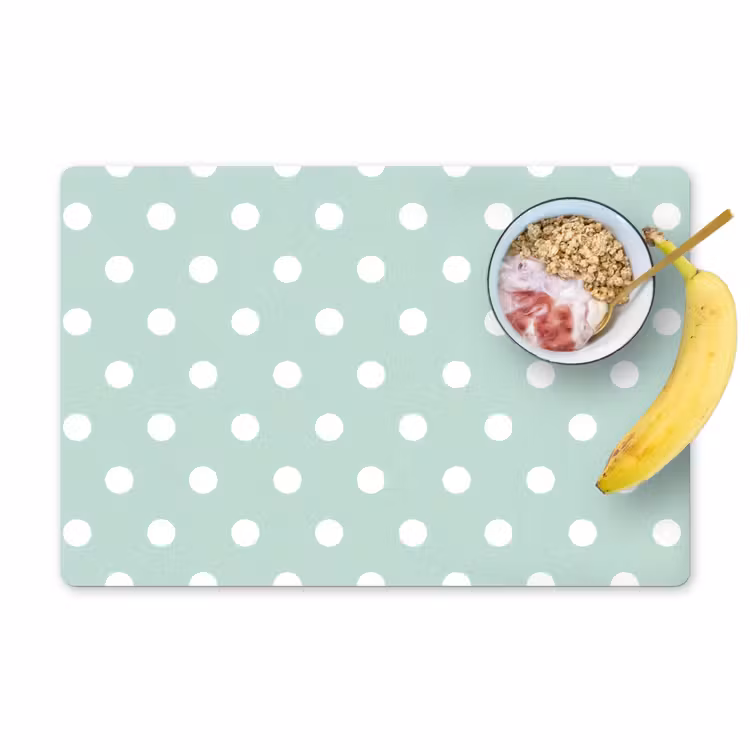 Placemat - 6 stuks - Klassiek - Polka - Groen — 1