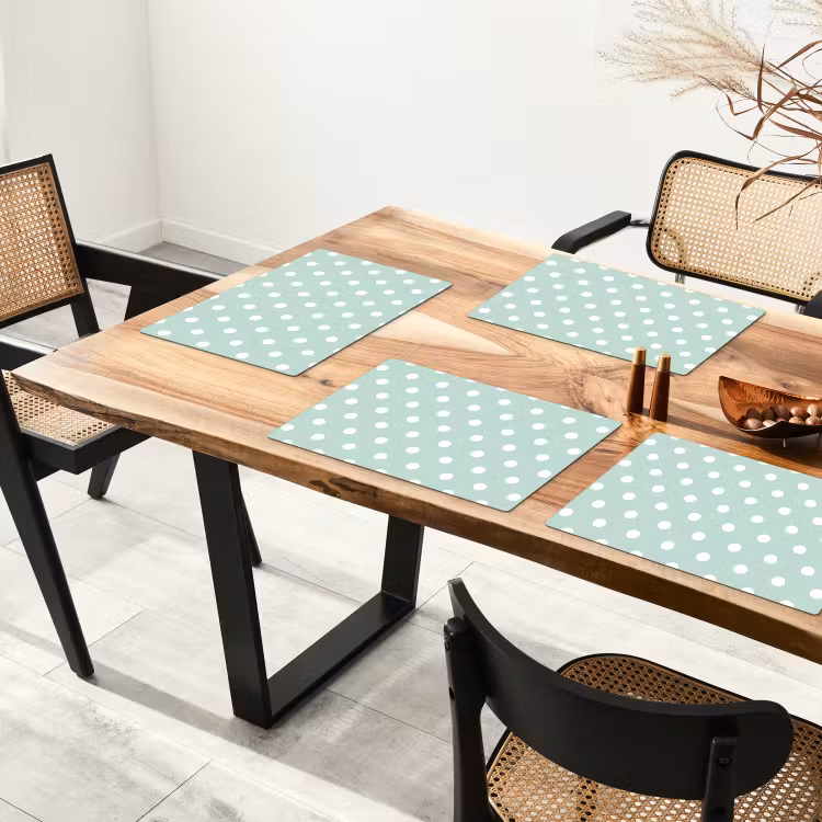 Placemat - 6 stuks - Klassiek - Polka - Groen — 4