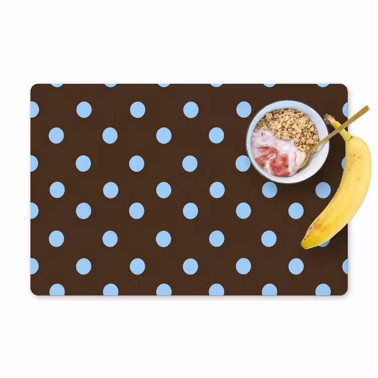 Placemat - 6 stuks - Klassiek - Stippen - Bruin — 1