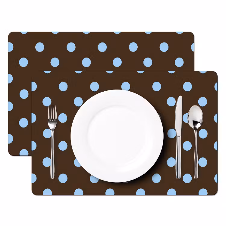 Placemat - 6 stuks - Klassiek - Stippen - Bruin — 2