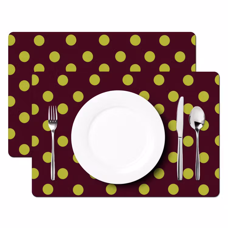 Placemat - 6 stuks - Klassiek - Stippen - Groen — 2