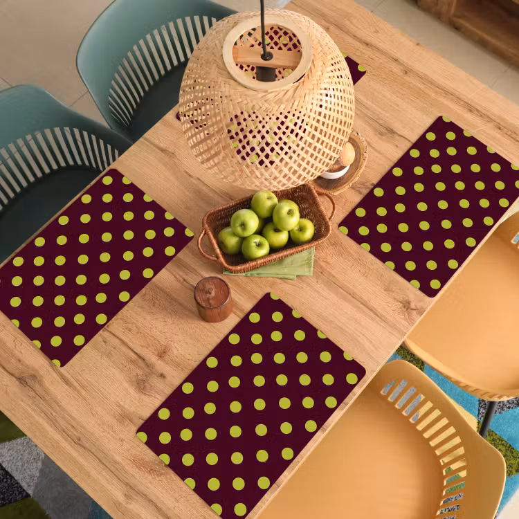 Placemat - 6 stuks - Klassiek - Stippen - Groen — 3