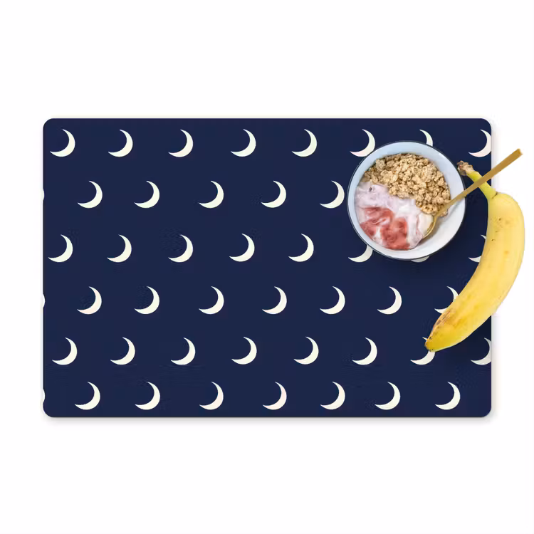 Placemat - 6 stuks - Patroon - Manen - Blauw — 1