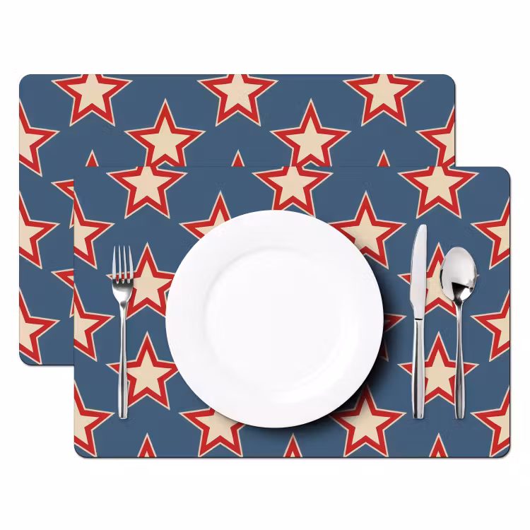 Placemat - 6 stuks - Ster - Klassiek - Blauw — 2