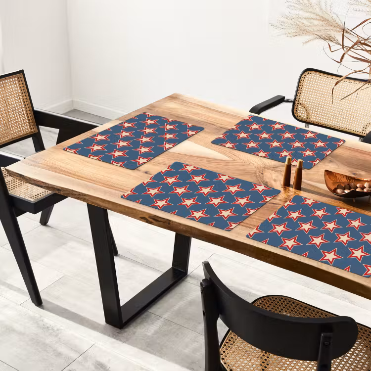 Placemat - 6 stuks - Ster - Klassiek - Blauw — 4