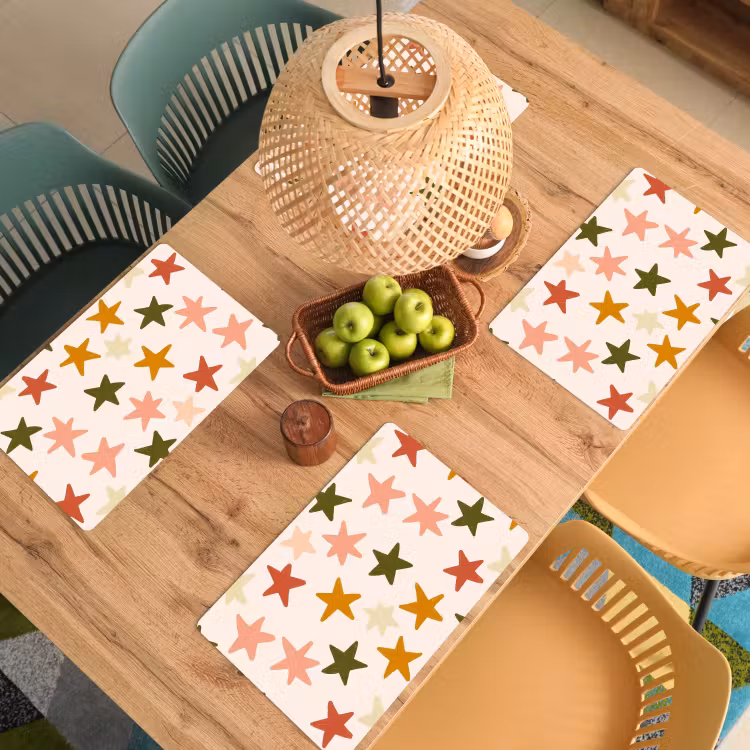 Placemat - 6 stuks - Sterren - Patroon - Kleurrijk — 3
