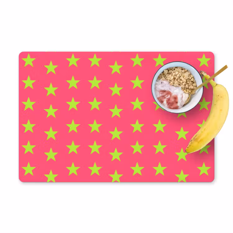 Placemat - 6 stuks - Sterren - Patroon - Roze — 1