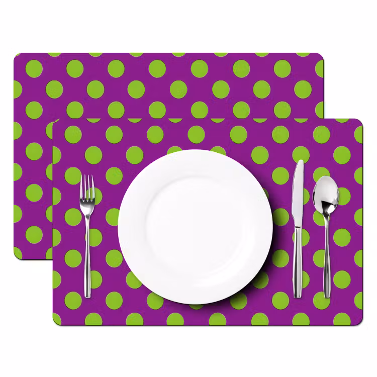 Placemat - 6 stuks - Stippen - Klassiek - Groen — 2
