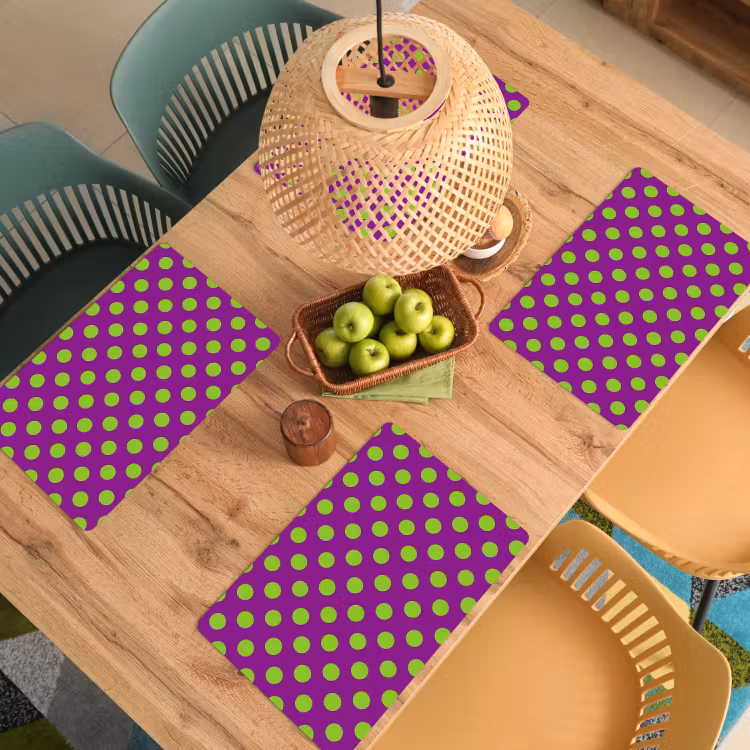 Placemat - 6 stuks - Stippen - Klassiek - Groen — 3