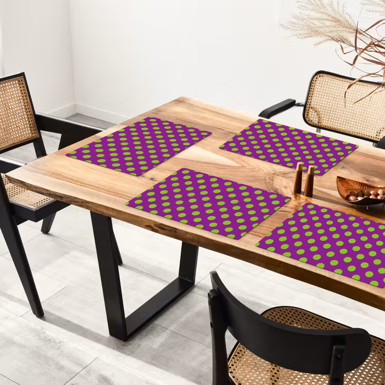 Placemat - 6 stuks - Stippen - Klassiek - Groen — 4