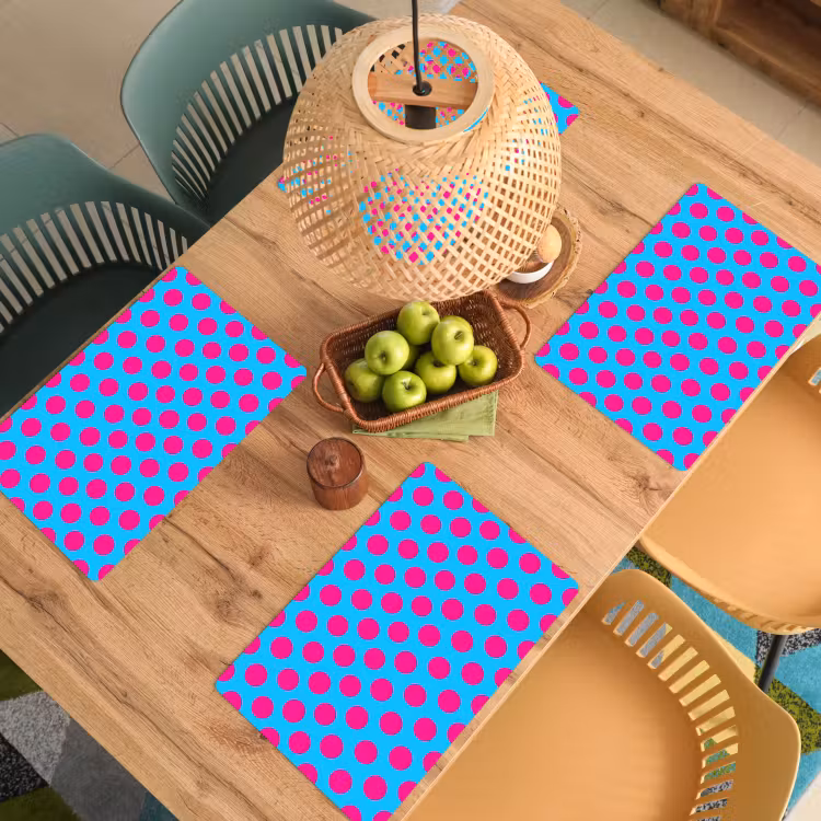 Placemat - 6 stuks - Stippen - Klassiek - Roze — 3